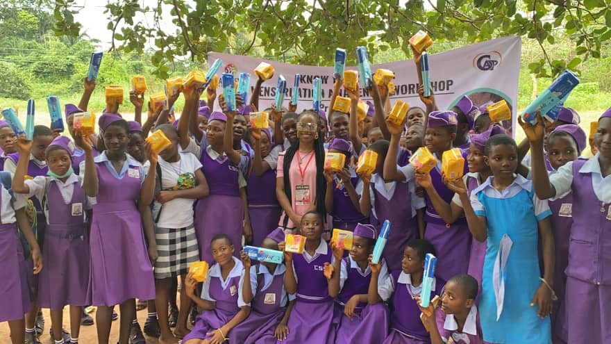 Young girls who attended the Day of the Girl Child workshop